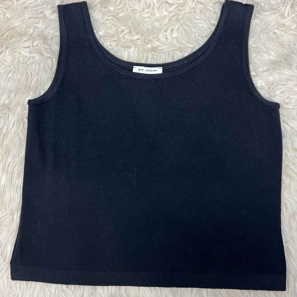 St. John black Wool Knot‎ Pull Over Tank Top Size Medium